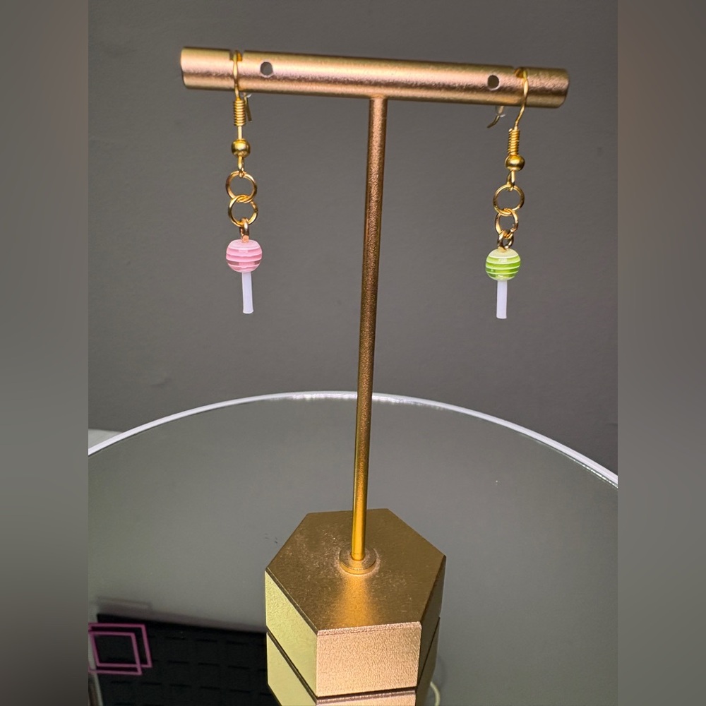 Handcrafted Mini Lollipop Earrings NWT (Made by me!!)